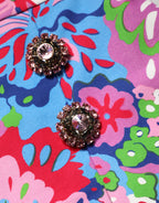 Dolce & Gabbana Multicolor Floral Buttoned High Waist Mini Shorts