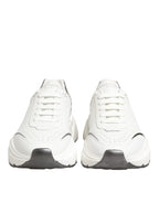 Dolce & Gabbana White Silver Daymaster Low Top Sneakers Shoes
