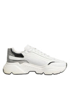 Dolce & Gabbana White Silver Daymaster Low Top Sneakers Shoes