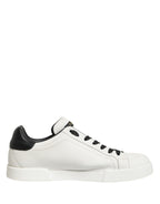 Dolce & Gabbana White Black Crown Low Top Sneakers Men  Shoes