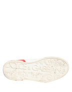 Dolce & Gabbana White Red Portofino Low Top Men Sneakers Shoes
