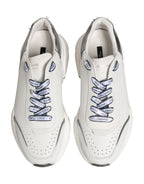 Dolce & Gabbana White Silver Daymaster Low Top Sneakers Shoes