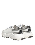 Dolce & Gabbana White Silver Daymaster Low Top Sneakers Shoes