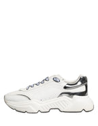 Dolce & Gabbana White Silver Daymaster Low Top Sneakers Shoes