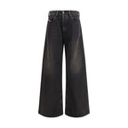 Diesel Black Cotton Relaxed Fit Jeans