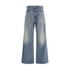 Diesel Blue Cotton Relaxed Fit Jeans