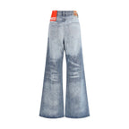 Diesel Blue Cotton Flared Jeans