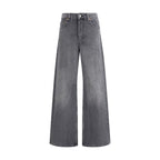 Marine Serre Gray Cotton Flared Jeans