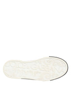 Dolce & Gabbana Black White Leather Low Top Sneakers Shoes