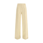 Ermanno Scervino Yellow Fleece Wool Casual Pants