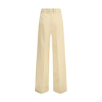 Ermanno Scervino Yellow Fleece Wool Casual Pants