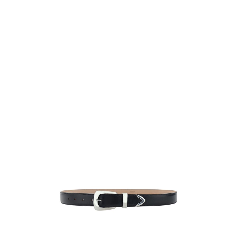Khaite Black Calf Leather Bos Taurus Regular Belt