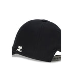 Courrèges Black Cotton Cap (Baseball Hat)