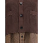 Sacai Brown Cotton Cardigan