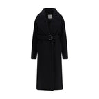 Max Mara Black Fleece Wool Coat
