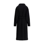 Max Mara Black Fleece Wool Coat