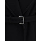 Max Mara Black Fleece Wool Coat