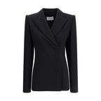 Max Mara Black Fleece Wool Coat