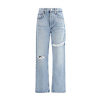 Agolde Light Blue Cotton Straight-Leg Jeans