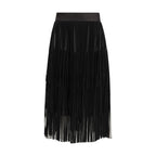 Dolce & Gabbana Black Silk Long Skirt