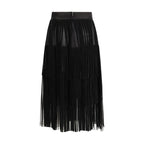 Dolce & Gabbana Black Silk Long Skirt