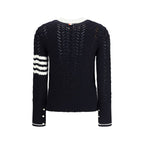 Thom Browne Blue Fleece Wool Sweatshirt