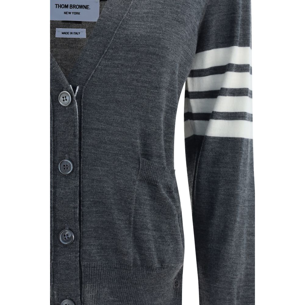 Thom Browne Gray Merino Wool Cardigan