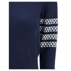 Thom Browne Blue Fleece Wool Sweatshirt