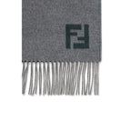 Fendi Gray Wool Scarf