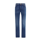 Jacob Cohen Blue Cotton Slim Fit Jeans