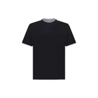 Brunello Cucinelli Black Cotton T-Shirt