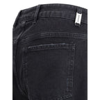 Represent Black Cotton Straight-Leg Jeans