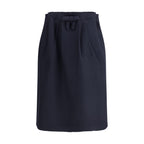 Prada Blue Fleece Wool Midi Skirt