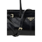 Prada Black Calf Leather Bos Taurus Shoulder Bag