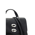 Zanellato Black Calf Leather Bos Taurus Shoulder Bag