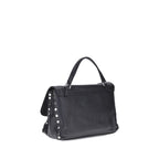 Zanellato Black Calf Leather Bos Taurus Shoulder Bag