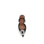 Amina Muaddi Black Silk High Heel Pumps