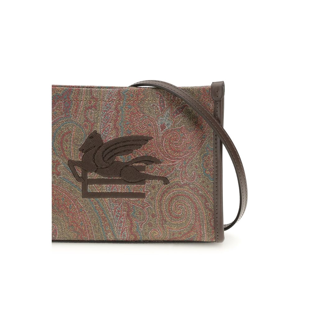 Etro Brown Calf Leather Bos Taurus Clutch Bag