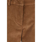 Max Mara Brown Cotton Casual Pants