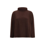 Max Mara Brown Fleece Wool Turtleneck