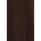 Max Mara Brown Fleece Wool Turtleneck