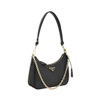 Prada Black Calf Leather Bos Taurus Shoulder Bag