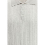 Brunello Cucinelli Gray Cotton Polo Shirt