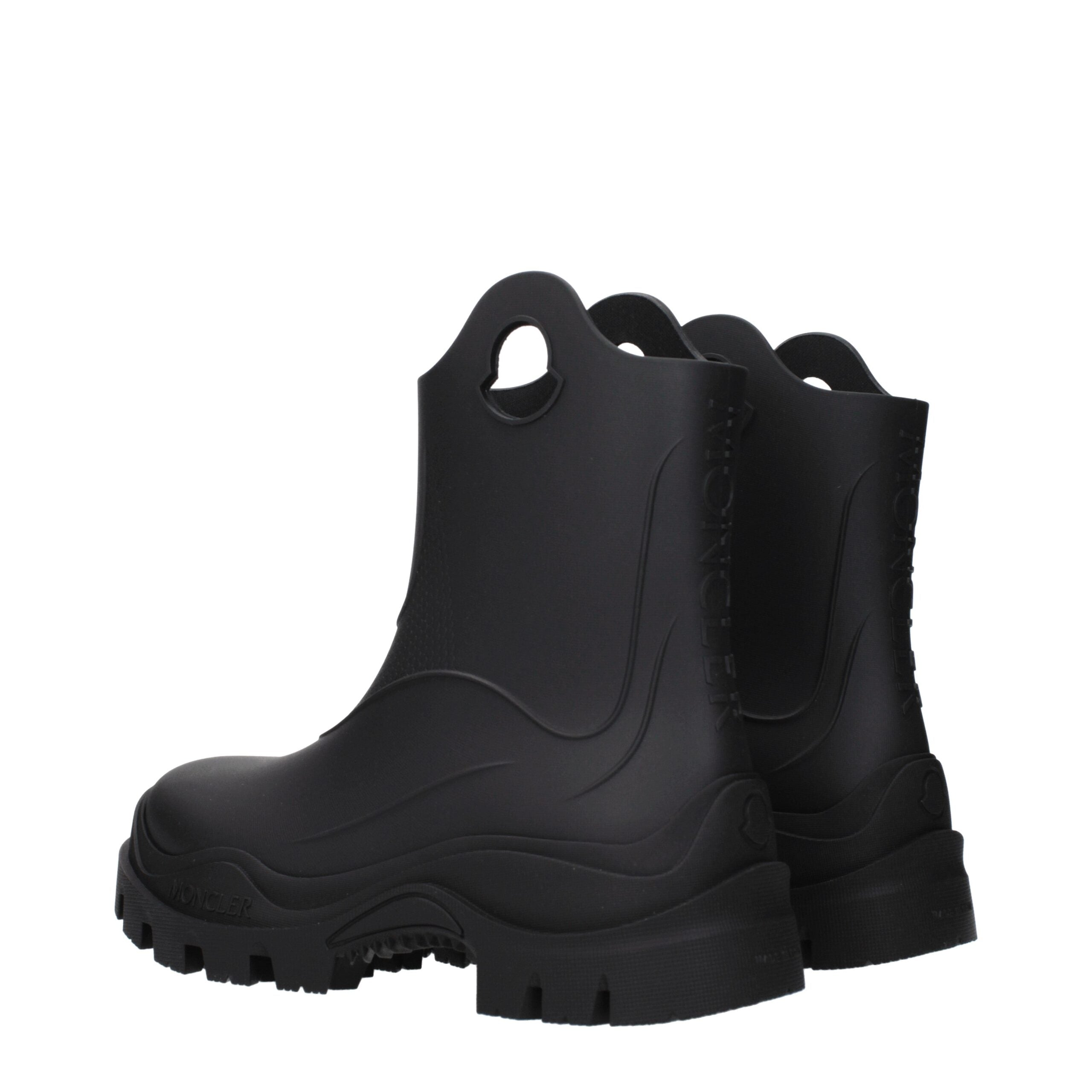 Moncler Black Cotton Ankle Boots