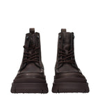 Moncler Brown Leather Ankle Boots